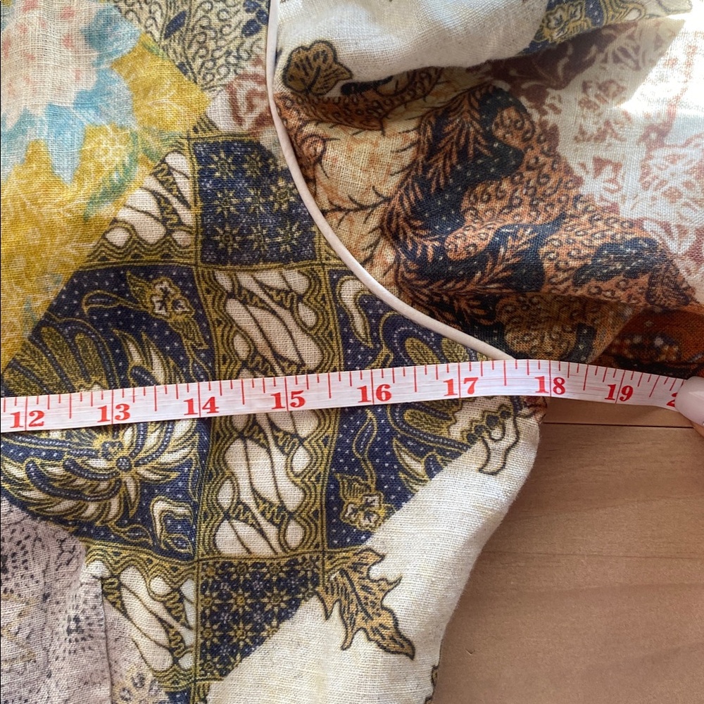 Zimmermann $895 Brightside Batik Belted Printed Linen Midi Dress Size 1 Mustard - Picture 11 of 12